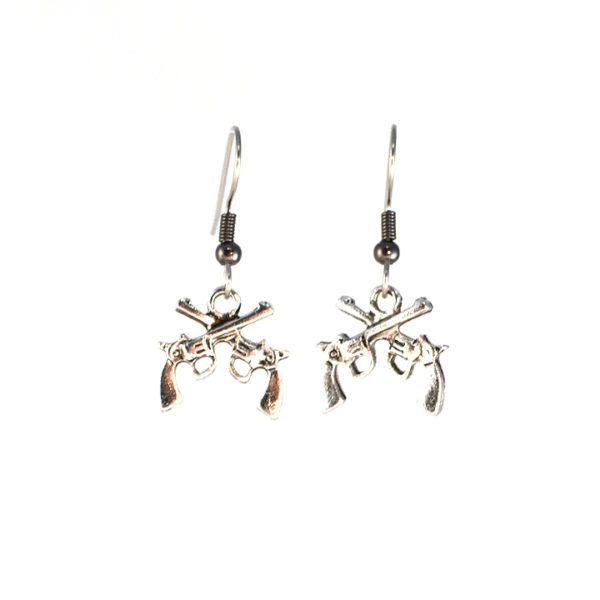 pistol gun earrings