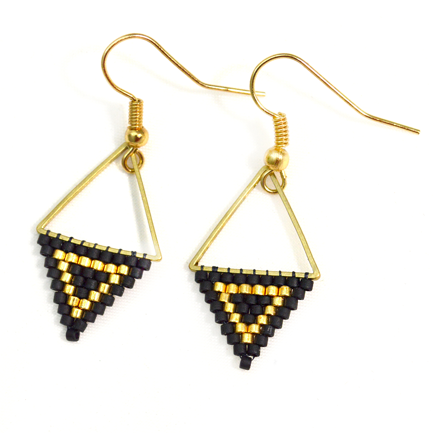 modern black and gold earrings