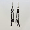 beaded droplet earrings in black