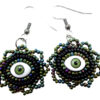 green evil eye earrings