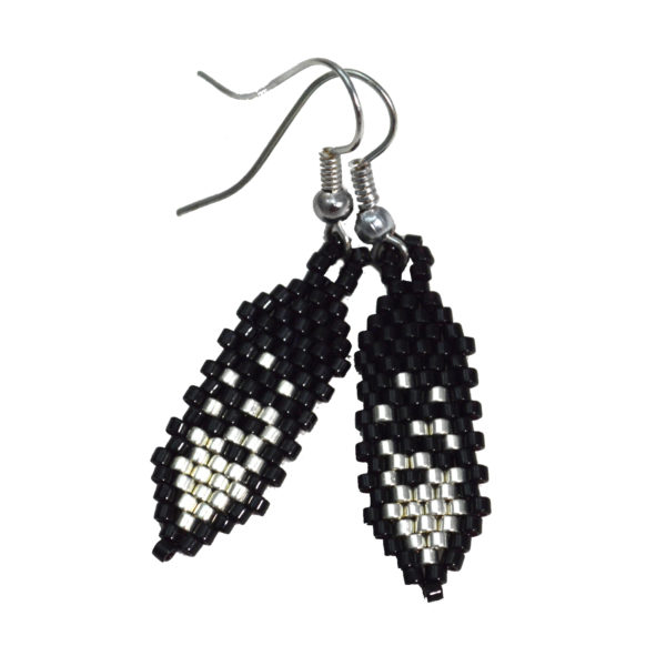 black and silver earrings