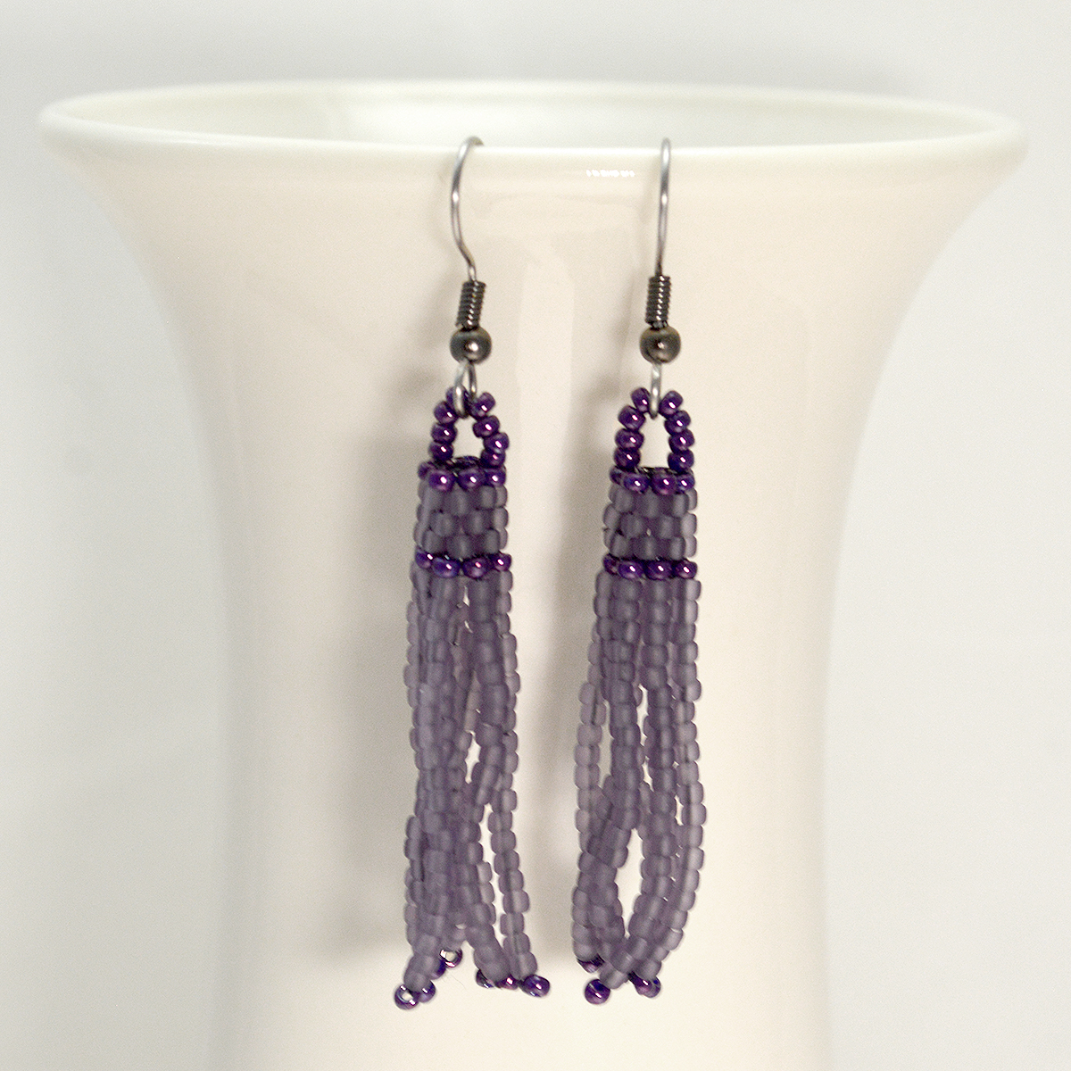 purple tassel earrings