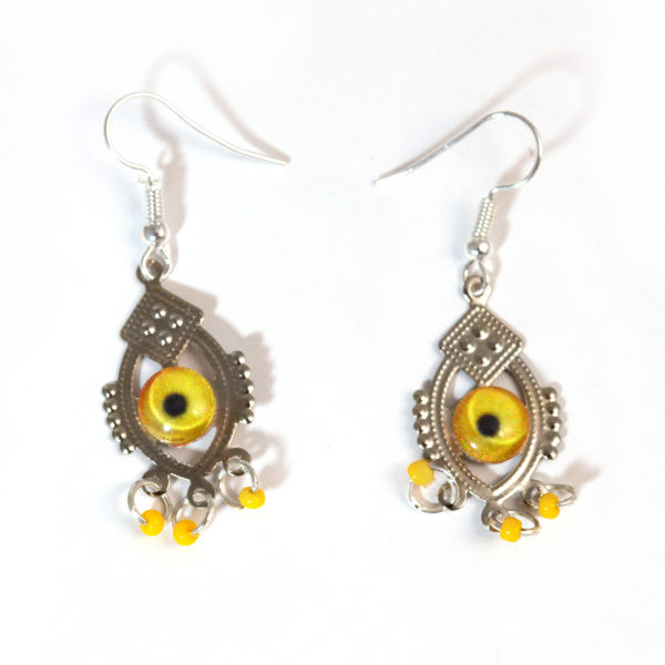 Wild Yellow Evil Eye Earrings