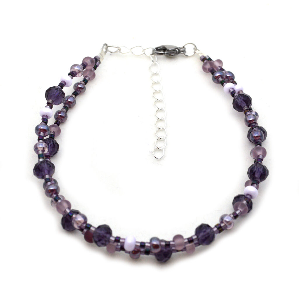 Beaded Purple Anklet - Megan Petersen Jewelry