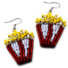 movie theater popcorn beaded earrings