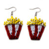 movie theater popcorn beaded earrings