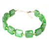 sparkling light green glass womens anklet